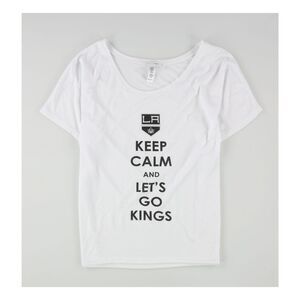 Rinky Womens Keep Calm And Let's Go Kings Graphic T-Shirt, NWT
